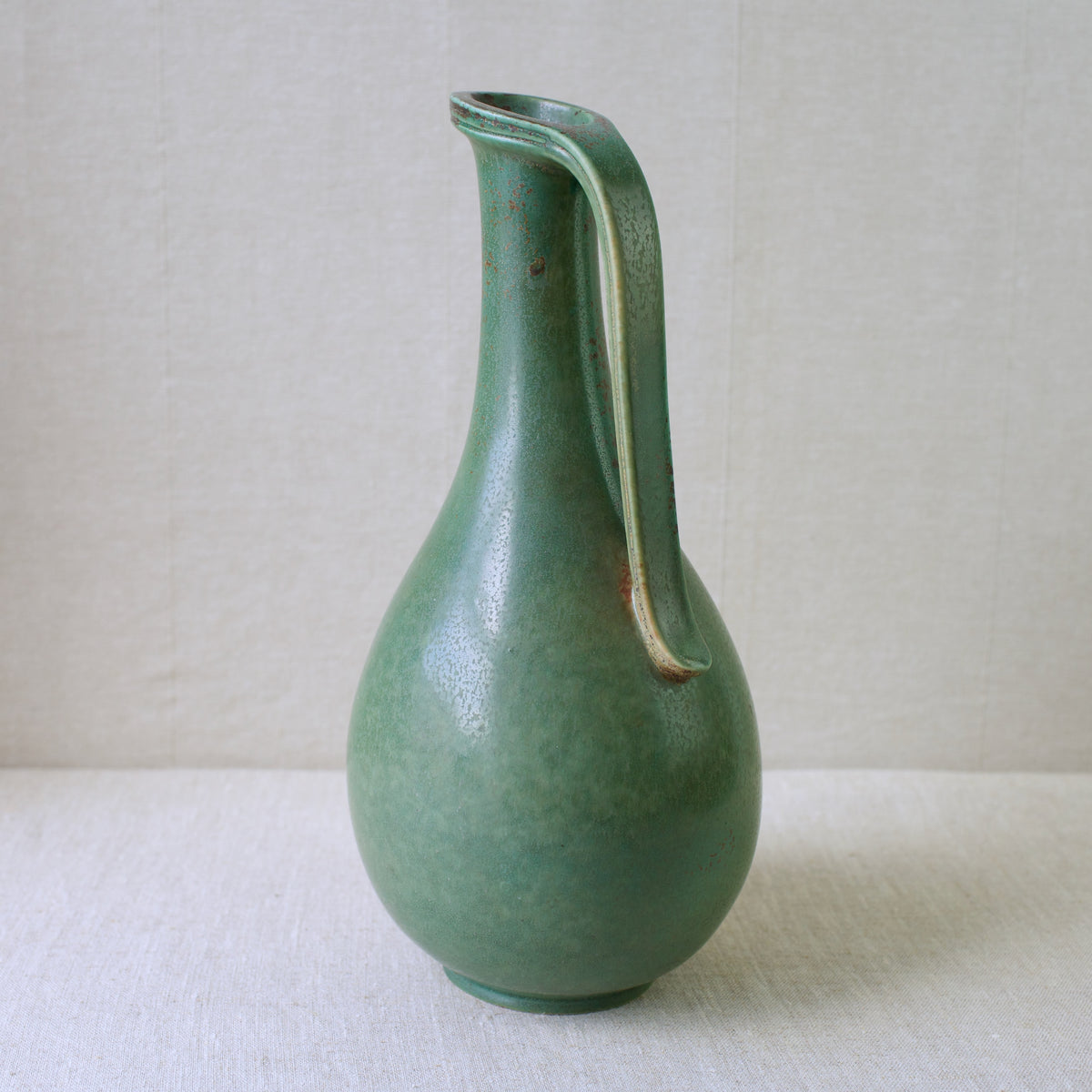 Vase Céramique Vert Gunnar Nylund - Rörstrand, Vintage Milieu Du Siècle, état Impeccable