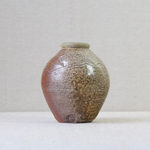 Stoneware British Studio Pottery 1970's salt glazed vase by Michael Mike Casson
