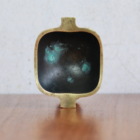 Richard Rohac vide-poche in black-patinated brass with polished highlights, Vienna 1950s design.