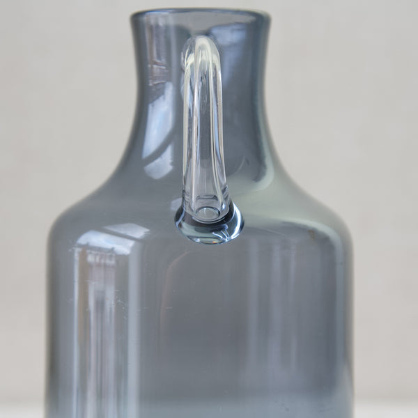 Detail of clear glass handle on Kaj Franck vintage pitcher
