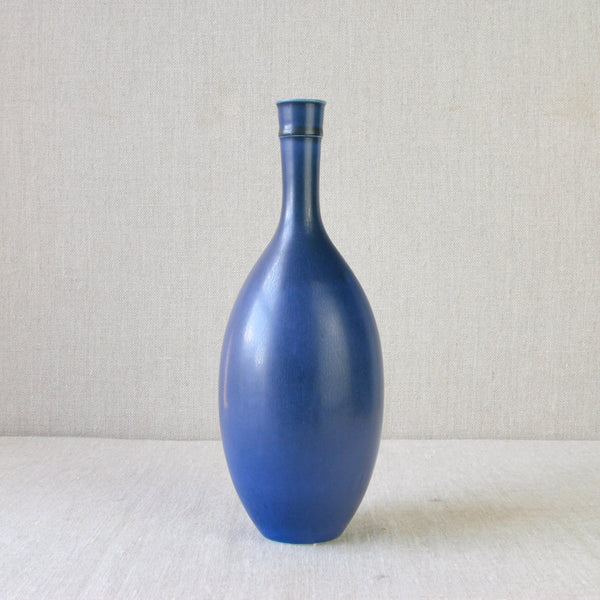 Large cobalt blue studio pottery 'Drejargods' vase designed by Stig Lindberg and handmade at Gustavsberg, Sweden, 1960's