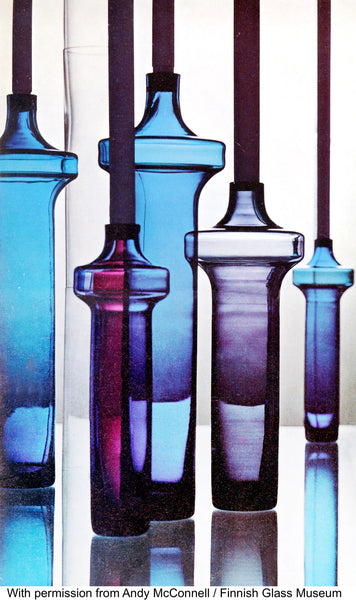 Rare collectible Helena Tynell Katedraali vase featured in vintage Riihimäki catalogue photograph.