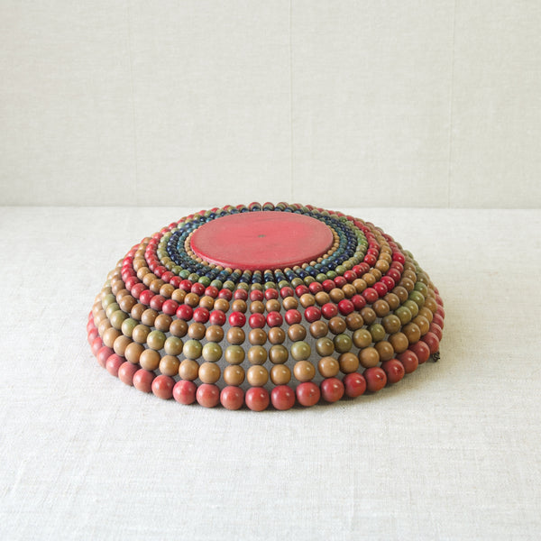 Retro colourful wooden beads fruit bowl