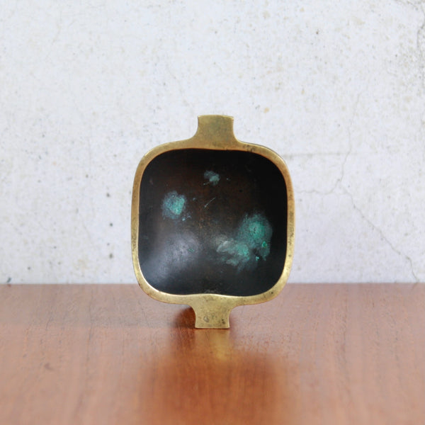 Mid-century Austrian brass tray by Richard Rohac, square form with rounded edges.