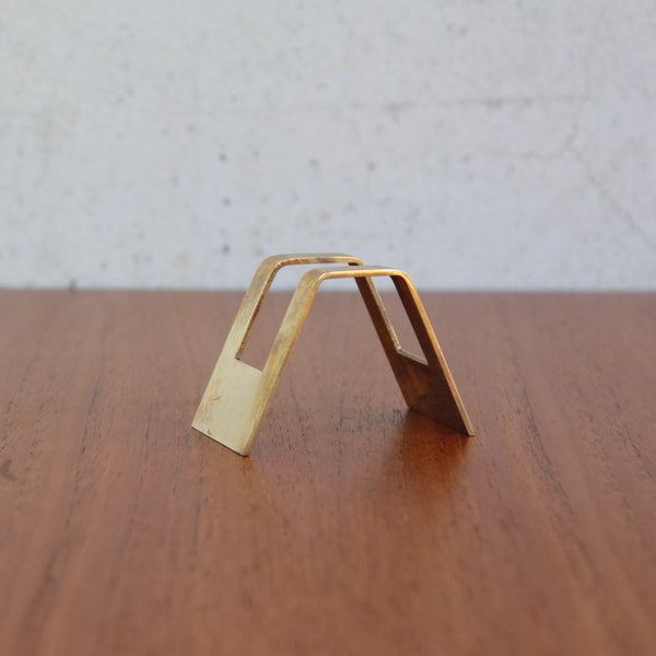 Unique Hagenauer brass business card stand, refined modernist design available from UK design gallery Art & Utility.