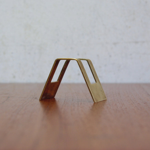 Petite modernist brass letter rack by Karl Hagenauer, rare collectible Viennese piece. Buy online from Art & tility who ship worldwide to countries including Japan, Taiwan, and Hong kong.