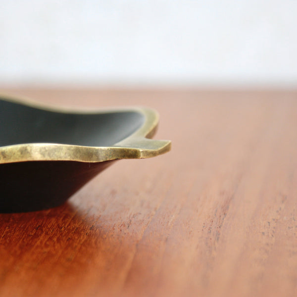 Mid-century Viennese tray by Richard Rohac, softened square brass vide-poche.