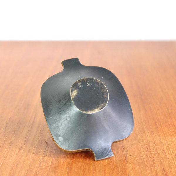 Black-patinated brass tray by Richard Rohac, Viennese mid-century metalwork.