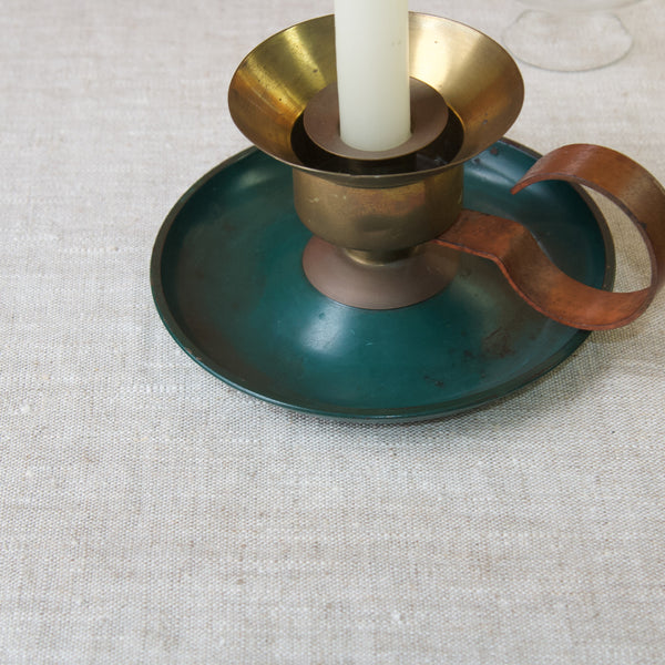 Bauhaus metal design by Marianne Brandt for Ruppel Ruppelwerk, a green candle holder