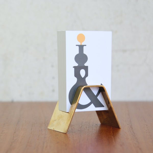 Mid-century Viennese brass card holder, made by Werkstätte Hagenauer stamped and authenticated.