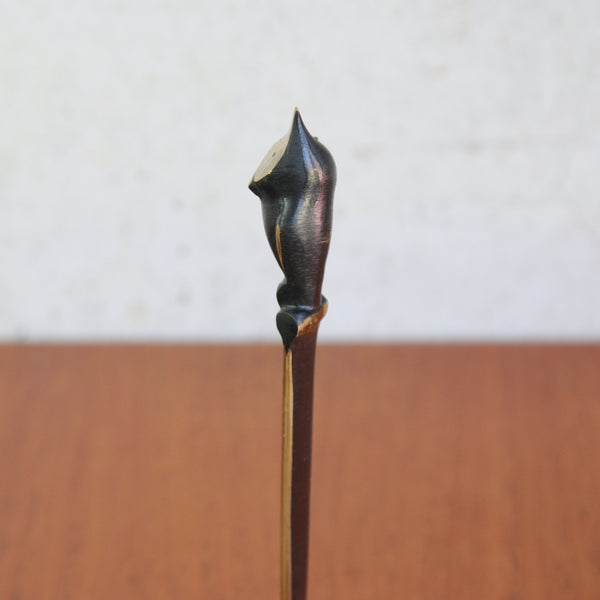 Walter Bosse for Herta Baller wise woodland owl letter opener. A fantastic early example of Walter Bosse's terrific Mid-Century Modern creations in high quality cast brass.