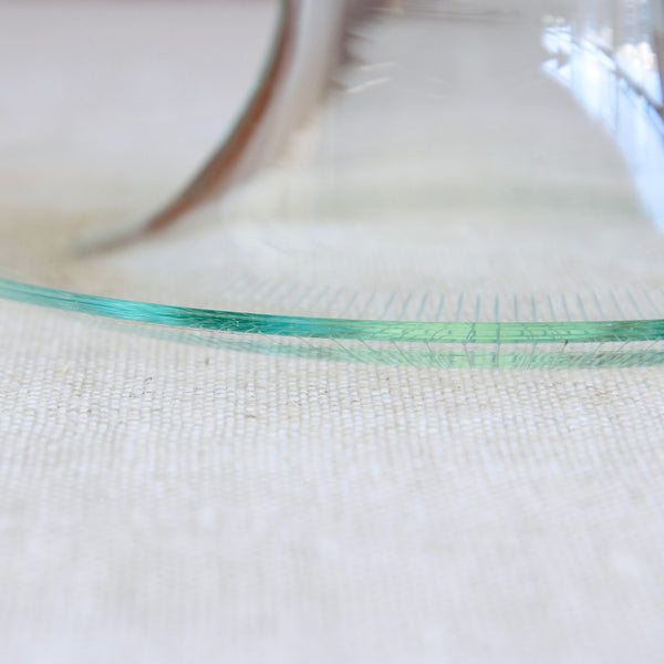 Detail rim of hand blown Scandinavian glass bowl by Helena Tynell mid century collectible popular with Hong Kong and Singapore buyers