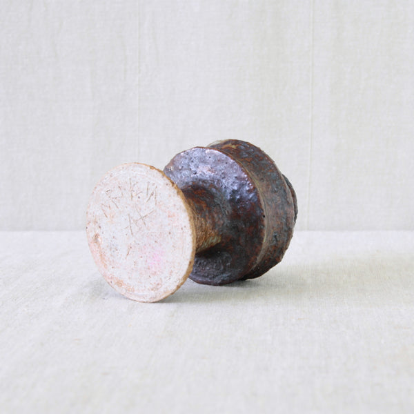 Base Marks "AH" on Modernist studio pottery vase,  Annikki Hovisaari for Arabia Finland.