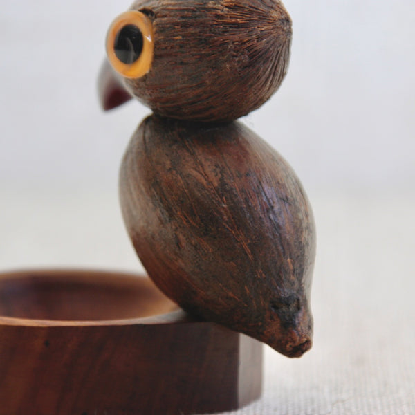 Rear view of a 1920s YZ nut bird tray designed by Bernard Charles Howell for Henry Howell & Co., a rare and playful example of British Art Deco.