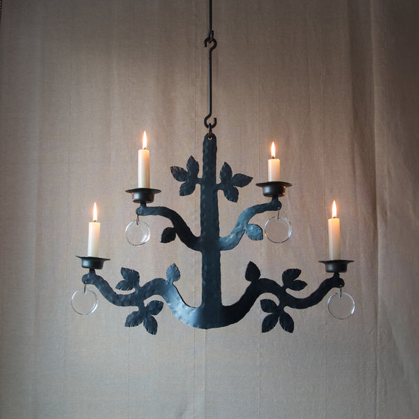 Tree of Life chandelier candle holder by Bertil Vallien, hanging design from Boda Smide