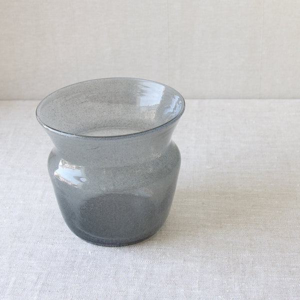 Modernist grey Carborundum glass vase from Boda, Sweden, designed by Erik Hoglund in 1955