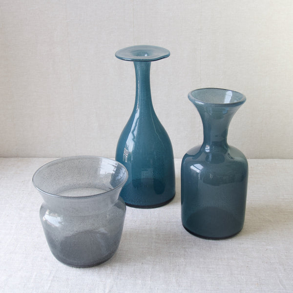 Group of rare Erik Hoglund glass Carborundum Modernist vases from Boda, Sweden