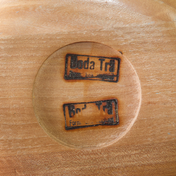 Boda Tra Erik Hoglund stamp marks on 1960's pine bowl