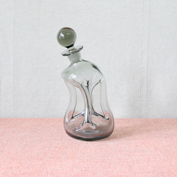 Jacob Bang X Per Lütken Drunken 'Kluck Kluck’ (‘Cluck Cluck’) decanter. A classical Modernist Danish design, produced by Holmegaard glassworks.