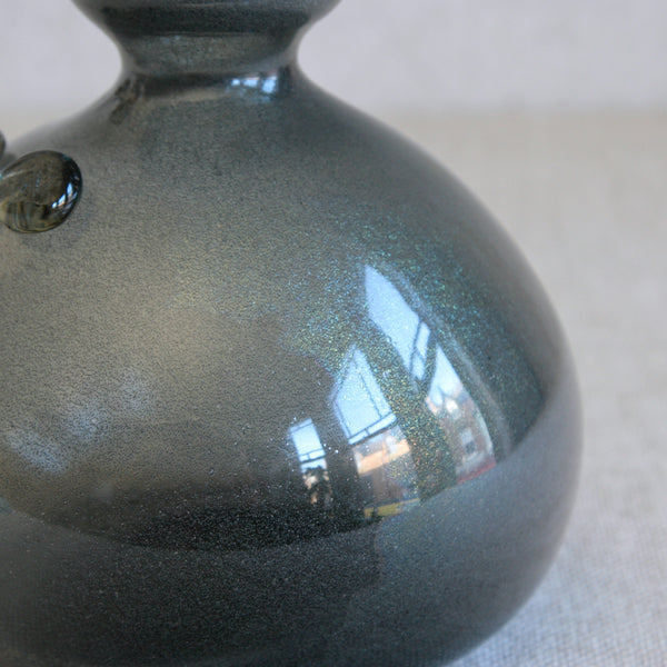 Rare figurative glass vase designed by Erik Höglund and produced by Boda, Sweden, made in experimental carborundum glass during the formative years of Swedish mid-century design.