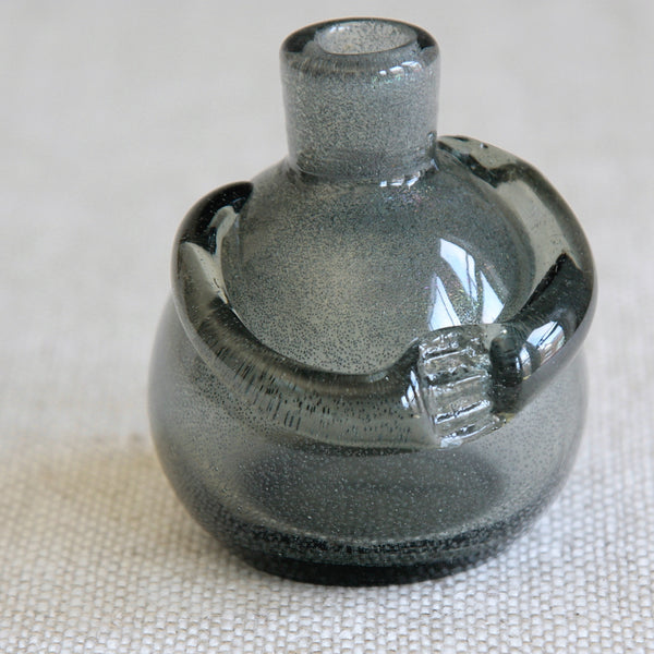 Top down view of a sculptural human-form bottle vase by Erik Höglund for Boda, embodying post-war Scandinavian Modernism and material innovation.