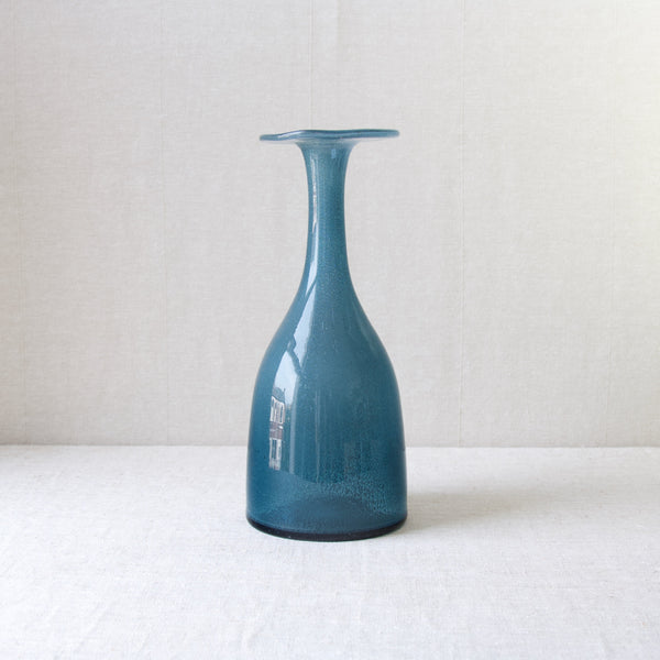 elegant glass 'Carborundum' vase by Erik Hoglund for Boda, Sweden, 1955