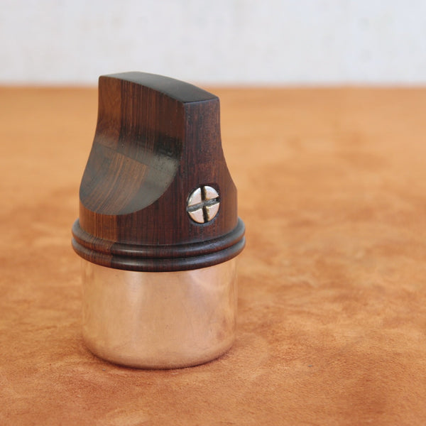 Rare collectible pepper mill from the Rosewood & Silver series, designed by Jens Quistgaard for Dansk Designs in the 1970s.