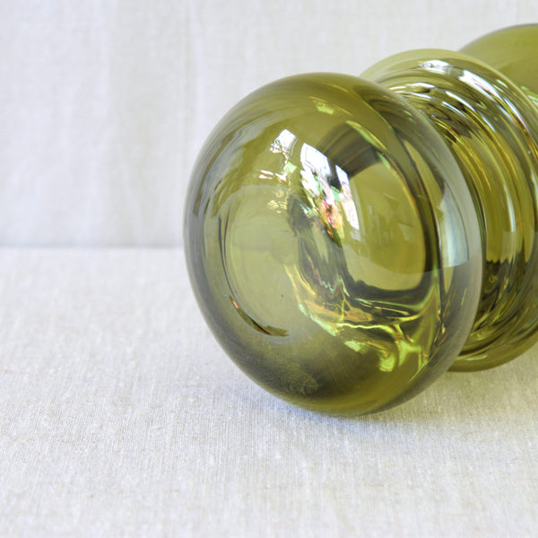 Detail of Nanny Still olive green vase.