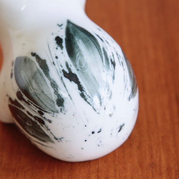 Gloss-glaze porcelain bear money box, a postwar British studio pottery classic by Susan Parkinson.