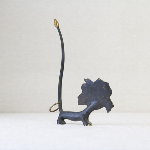 back of black patinated brass animal pretzel holder, designed by Walter Bosse, 1950's.