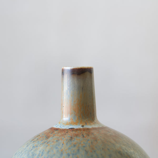 Detail of neck on Carl-Harry Stålhane SAF vase with haresfur glaze