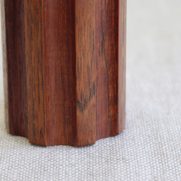 Close-up of a wooden Mid-century Danish pepper mill, Model 858 designed by Jens Quistgaard.