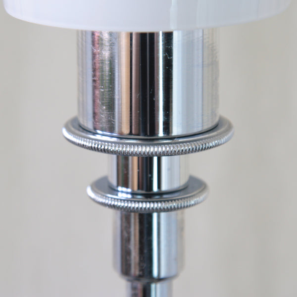 Vintage Poul Henningsen PH 3/2 in chrome and opaline glass, designed for Danish lighting manufacturer Louis Poulsen.