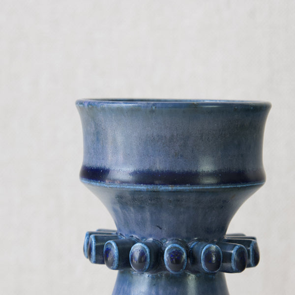 Hertha Bengtson Hoganas vintage retro blue vase