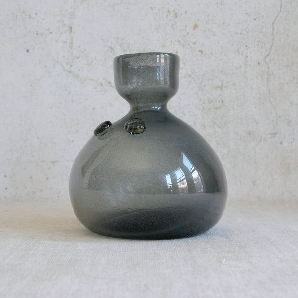 Early Erik Höglund art glass vase from Boda, Sweden, showing the origins of his later bubble-glass people decanters, sought after by collectors of Scandinavian design.