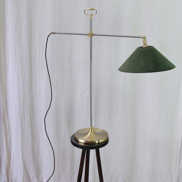 Vintage Danish Model 319 lamp by Esben Klint, with polished brass joints emphasising the mechanical articulation of the steel structure.