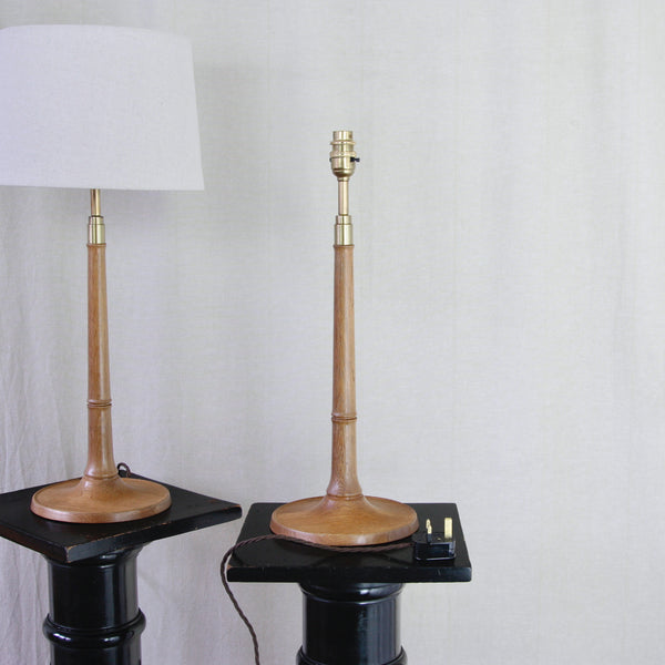 Fully restored and rewired pair of vintage Danish 1950s Esben Klint Model 301/27 table lamps, an elegant example of post-war Scandinavian Modern design from maker Le Klint.