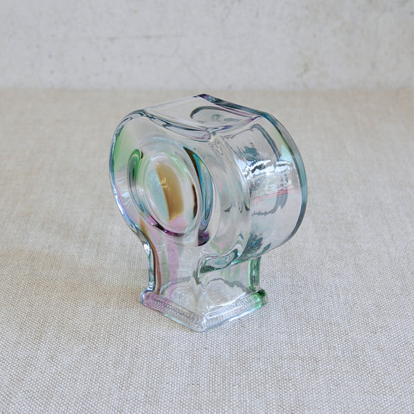 Top down view of a Finnish art glass Bora Bora vase by Helena Tynell, produced at Riihimäen Lasi and admired by collectors of Scandinavian modern design.