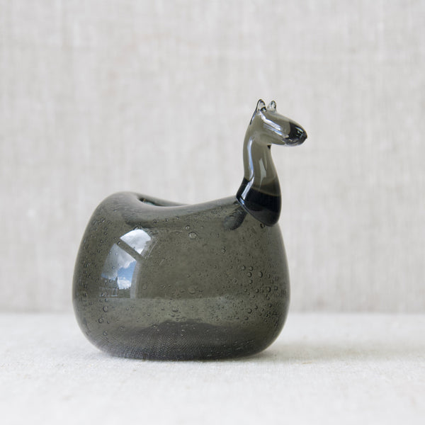 Goran Warff Pukeberg 'Pegasus' glass piggy bank in the form of a horse, 1960's Modernist Seedish glass design