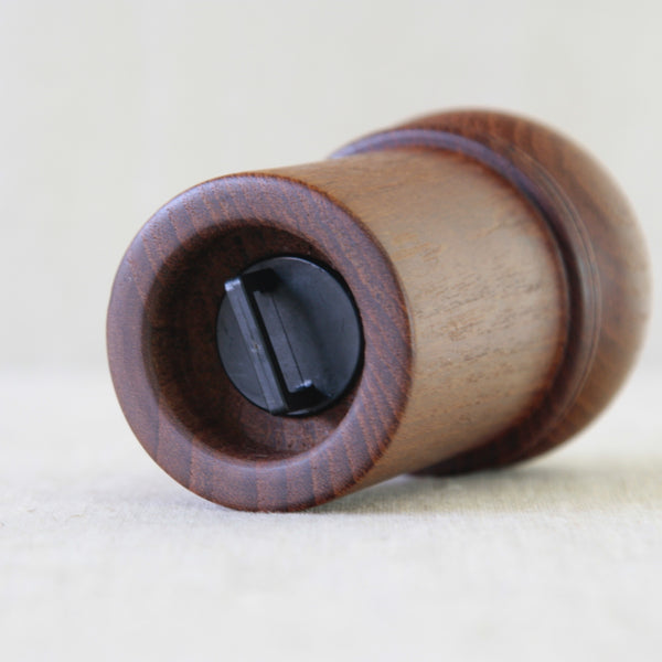 Gunnar Cyrén teak salt and pepper duo, designed for Dansk circa 1970 with simple cylindrical bodies and rounded tops.