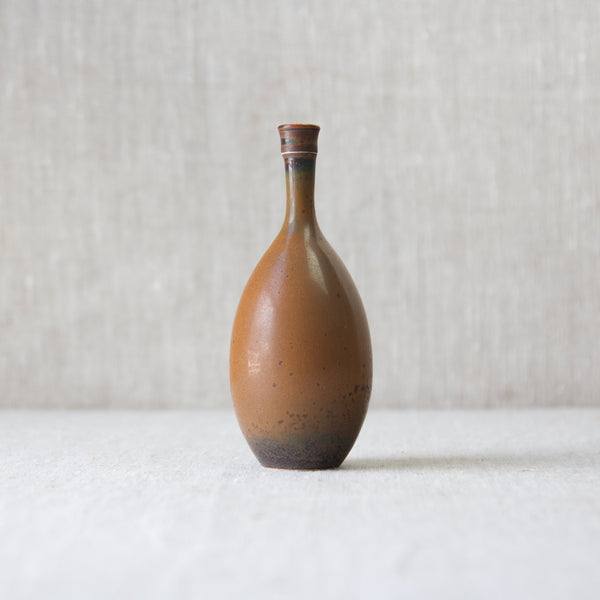 Stig Lindberg 1960s studio pottery Gustavsberg vase with brown glaze 1960s