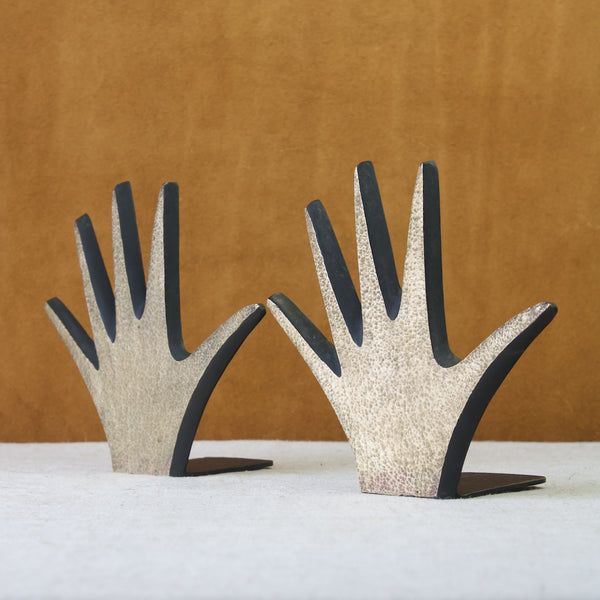 Baller Walter Bosse polished and patinated vintage 1950's hand shaped bookends from Vienna, Austria