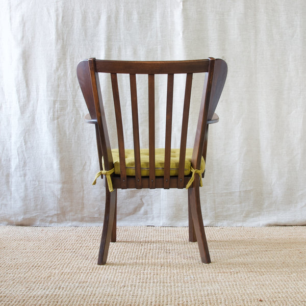 Charming Scandinavian chair by Christian E. Hansen, expertly crafted by Fritz Hansen in dark stained beech wood,1940.