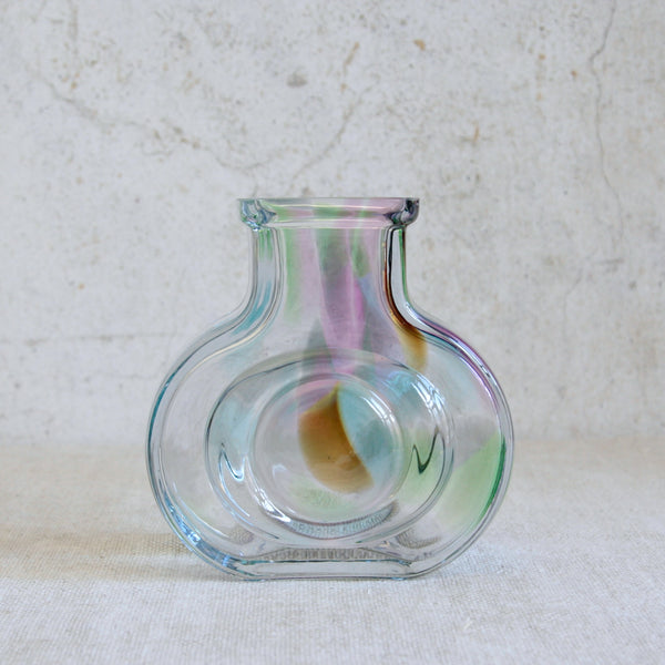 Collectible Scandinavian glass vase designed by Helena Tynell for Riihimäen Lasi, representing a quieter experimental phase of Finnish modernism.