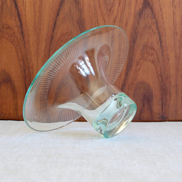 Nordic 1950s glass bowl engraved rim Helena Tynell early work favoured by collectors in Japan and South Korea