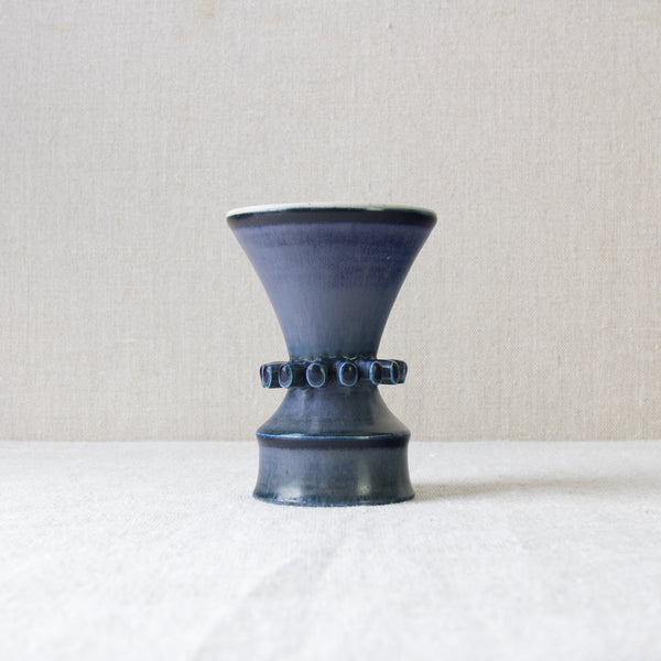 Vintage Hoganas Sweden blue vase by Hertha Bengtson