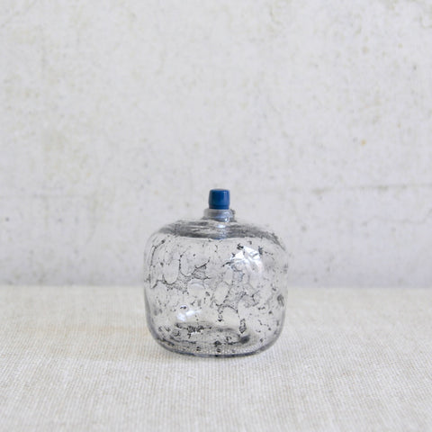 Mid century Modern Swedish bottle from Orrefors with organic seeded inclusions.