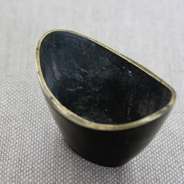 Viennese Modernist brass tray by Walter Bosse with black patinated surface and subtle polished accents.