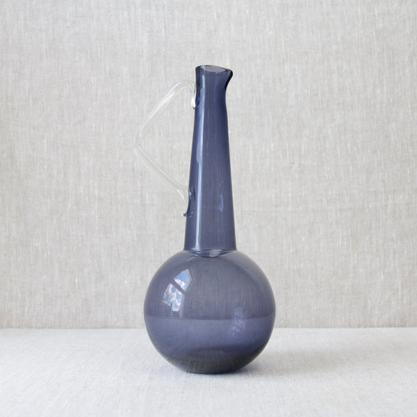 Tamara Aladin 1749 carafe or pitcher with geometric form, produced by Riihimaki Glassworks, Finland, 1960