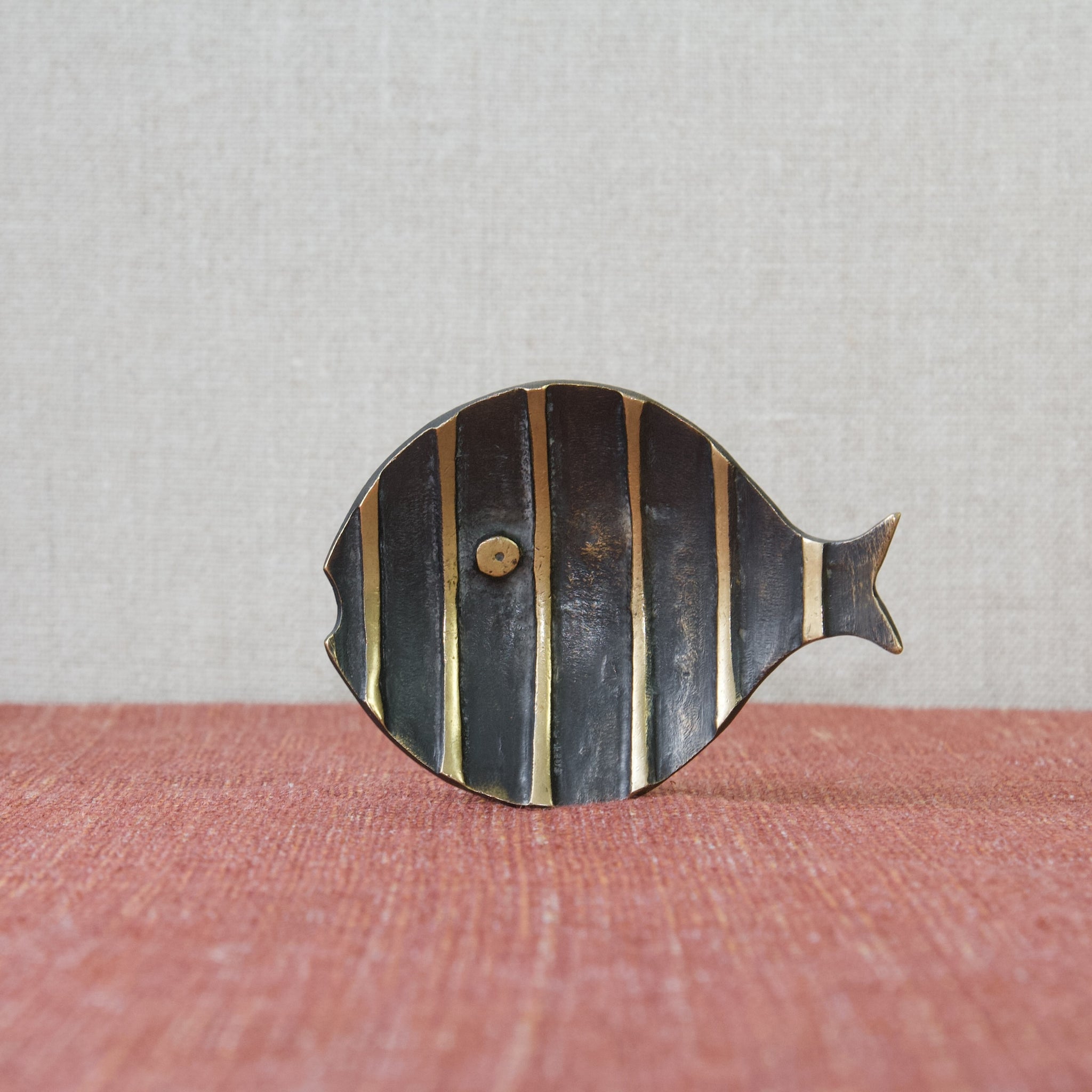 Profile image of a 'Black-Gold' Line Stripe Fish Tray by Walter Bosse for Herta Baller, Austria.